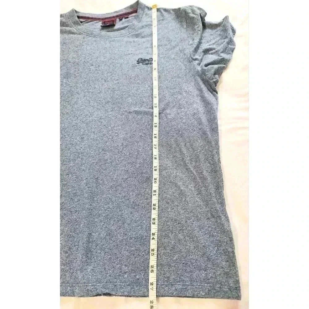 Superdry Shirt Men's Size 2XL Gray Embroidered Logo Short Sleeve‎ Cotton Tee - Picture 5 of 8